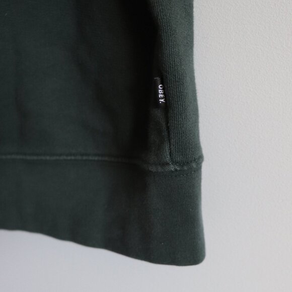 Obey Men's S Green‎ Crewneck Graphic Pullover Long Sleeve Fleece Stretch Sweater - Picture 9 of 13